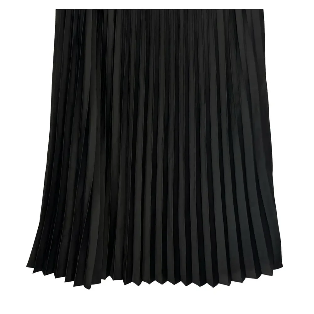 J. Crew Gwyneth Pleated Slip Skirt Black BN757 Size S